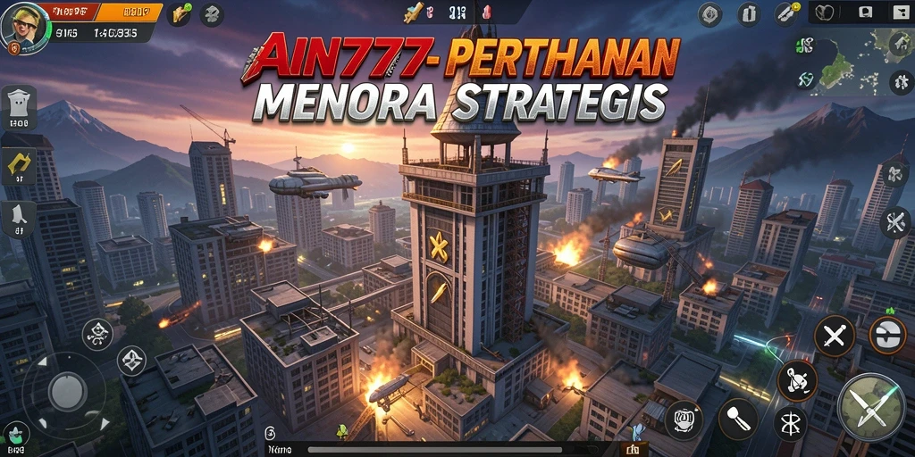 Screenshot gameplay AN777 menampilkan pertahanan menara yang dinamis.